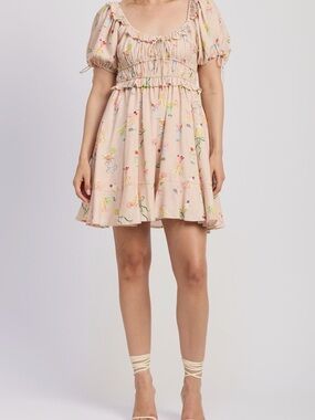 En Saison Mia Ruffle Puff Sleeve Minidress